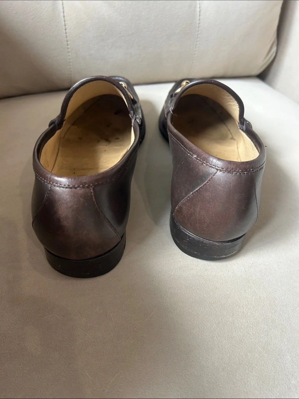 Gucci Dark Brown Leather Horsebit Loafers